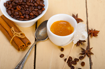 Image showing espresso coffee with sugar and spice