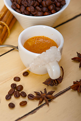 Image showing espresso coffee with sugar and spice