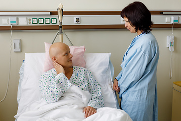 Image showing Middle age woman cancer patient