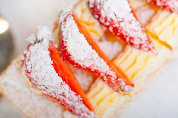 Image showing napoleon strawberry cake dessert