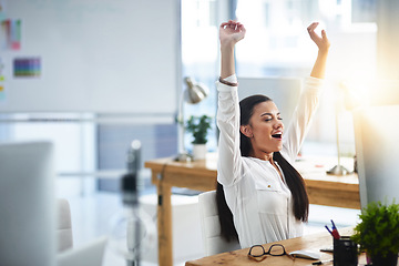 Image showing Yawn, stretching or tired woman with burnout in call center overworked or overwhelmed by telecom deadline. Fatigue, exhausted girl or female sales agent yawning while networking overtime at help desk