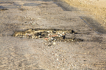 Image showing old damaged asphalt