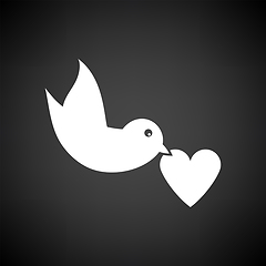 Image showing Dove With Heart Icon