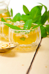 Image showing Arab traditional mint and pine nuts tea