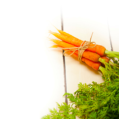 Image showing baby carrots bunch tied with rope