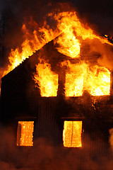 Image showing Burning house