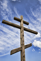 Image showing old wooden Christian cross