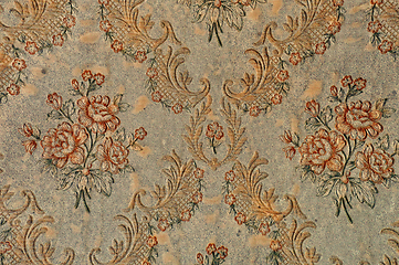 Image showing antique floral pattern wallpaper background
