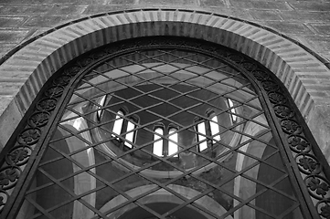 Image showing arched window ironwork pattern