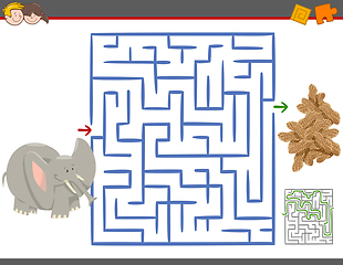 Image showing maze leisure game with elephant