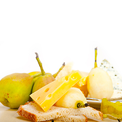 Image showing fresh pears and cheese