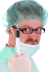 Image showing surgeon with injection 