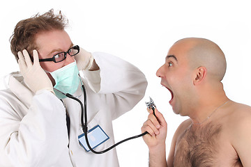 Image showing funny doctor and patient 