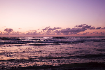 Image showing sunset on the sea