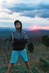 Image showing Boy at the evening in Altai