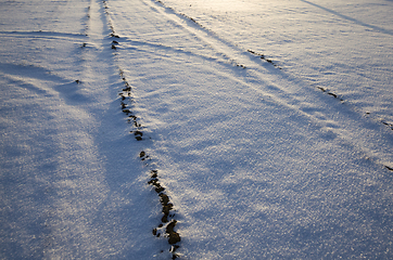 Image showing traces on cold snow