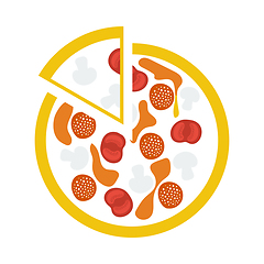 Image showing Pizza On Plate Icon