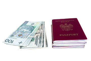 Image showing Money and passports 