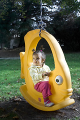 Image showing Little Girl on the Swing