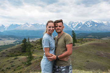 Image showing Romantic couple in the mountain