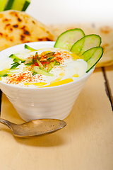 Image showing Arab middle east goat yogurt and cucumber salad