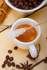 Image showing espresso coffee with sugar and spice