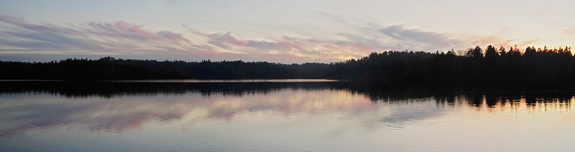 Image showing Romantic colourful and beautiful sunset