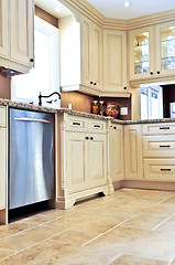 Image showing Modern kitchen with tile floor