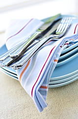 Image showing Plates and cutlery