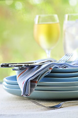 Image showing Plates and cutlery