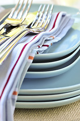 Image showing Plates and cutlery