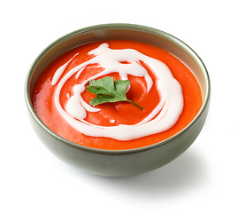 Image showing bowl of tomato cream soup