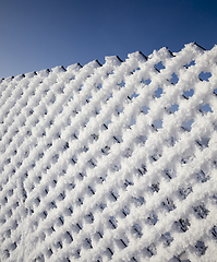 Image showing mesh netting and frost