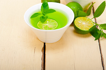 Image showing mint infusion tea tisane with lime