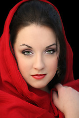 Image showing Girl in red scarf