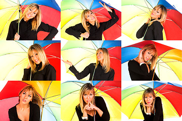 Image showing girl with umbrella 