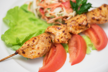 Image showing Grilled shish kebab or shashlik