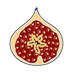 Image showing Icon Of Fig Fruit In Ui Colors