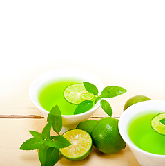 Image showing mint infusion tea tisane with lime