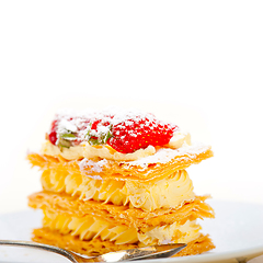 Image showing napoleon strawberry cake dessert