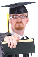 Image showing angry graduation a young man 