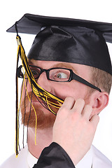 Image showing very funny graduation a young man