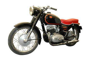 Image showing red and black vintage motorcycle