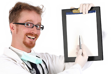 Image showing doctor holding a folder of information