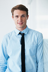 Image showing Portrait, businessman and smile in office with pride for career, job or occupation. Professional, entrepreneur and male executive or person from Australia with confidence, proud and success mindset.