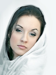 Image showing Girl in white scarf