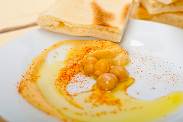 Image showing Hummus with pita bread