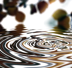 Image showing Waves, ripple and nature with water drop pattern with mockup for 3d, digital or texture. Environment, design and futuristic with liquid in background for abstract, sustainability and art deco graphic