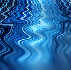 Image showing Waves, ripple and blue with waveform pattern and mockup for 3d, digital and texture. Energy, design and futuristic with liquid in background for abstract, sustainability and art deco graphic
