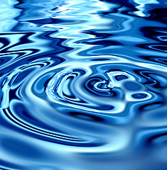 Image showing Waves, ripple and blue with water pattern with mockup for 3d, digital and texture. Environment, reflection and futuristic with liquid in background for abstract, sustainability and art deco